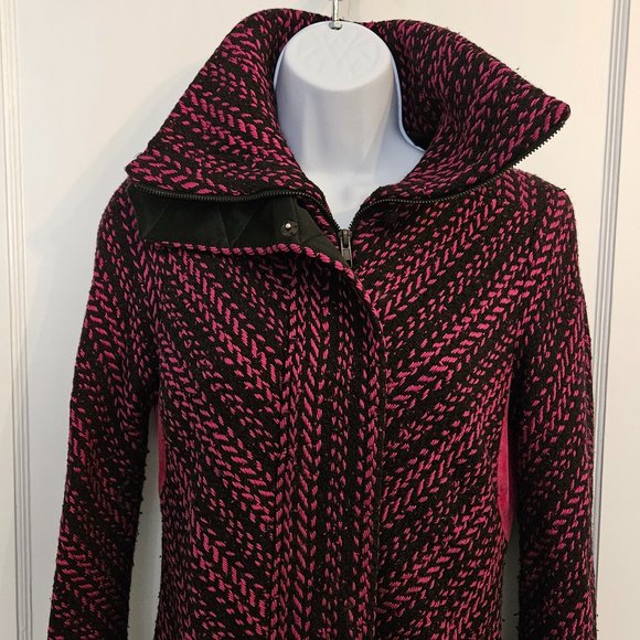 Diane von Furstenberg (DVF) Coat, Fuchsia & Black Print - Picture 5 of 11